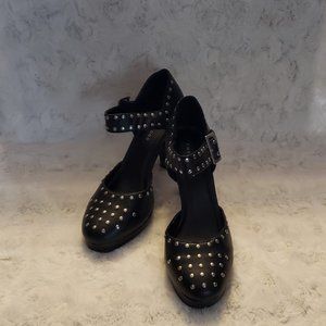 Twentyone Black Chunky High Heel Goth Mary Janes
